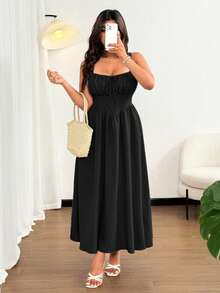 Plus Size Dresses - Light Yellow - View 10