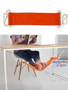 1 Pc Portable Foot Hammock Under Desk Adjustable Hanging Foot Rest For Office Home Travel Relieve Fatigue Leg Swelling Cotton Breathable Relaxation Gift - multicolor - View 1