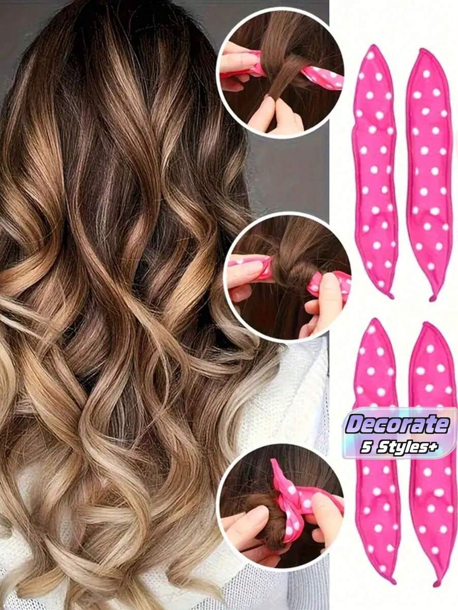 10pcs/15pcs Heatless Sponge Curling Irons, Sleeping Curling Irons, Suitable For All Hair Types, Suitable For Big Wavy Curls And Bedtime Curls, Perfect For Slouchy People. Suitable For Daily Curling, As A Gift, Christmas, Thanksgiving, Hair Curlers, - Multicolor - View 1