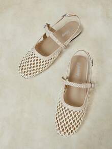 Styleloop Ladies, Willow Nails, Buckles, Flat Shoes. - Beige - View 8