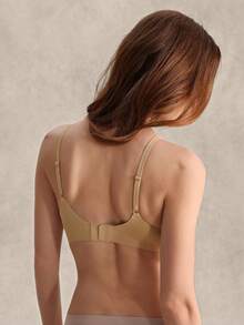 EverLounge 1 件女士简约纯色无缝文胸 - 卡其色 - 查看 2