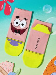SpongeBob SquarePants | SHEIN 2 Pairs, Comfortable And Cute Cartoon Pattern Socks - color mixing - View 6