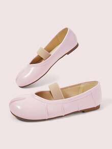CUCCOO DOLLMOD Women's Ballet Flat Split Toe Tabi Elastic Strap Slip On Solid Color Casual Daily Pink - Barbie powder - View 3