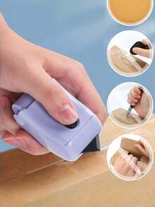 1set Portable Durable Multi Functional Integrated Roller Stamp With Box Cutter Privacy Information Shield Anti Leakage Quick Rolling Eraser For Express Delivery Parcel Office Daily Use Privacy Protection Trending Stationery - purple - View 2