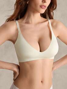 EverLounge 女士無縫果凍內衣，無鋼圈，1件裝 - 杏色 - 查看 5