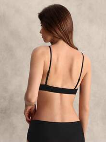 EverLounge Leisure Extremely Stretchy Seamless & Skin-Friendly No Padding Comfortable Solid Bra Black - Black - View 2