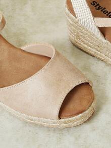 Styleloop Sandalias de plataforma con cuña para mujer - Albaricoque - Ver 4
