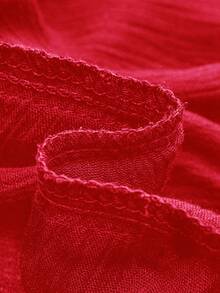 BELROSIE Vestido de malla Dobby con lazo y volantes, cuello halter, atuendo de vacaciones para mujer - Rojo - Ver 6