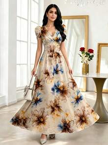 Modelyn Women's Elegant Floral Print Dress - Multicolor - View 3