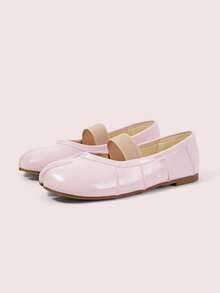 CUCCOO DOLLMOD Women's Ballet Flat Split Toe Tabi Elastic Strap Slip On Solid Color Casual Daily Pink - Barbie powder - View 2