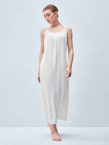 Softvol 2026 Backless Women's Dress Beach Sexy Nightgown Dress Women's White Dress Women's Summer Clothing Women's Wear Summer Casual Spaghetti Strap Dress Women's Homewear Elegant Women's Dress Sun Dress Spaghetti Strap Dress Pleated Skirt Women's Pajamas Y2K Dresses For Women - White - View 6