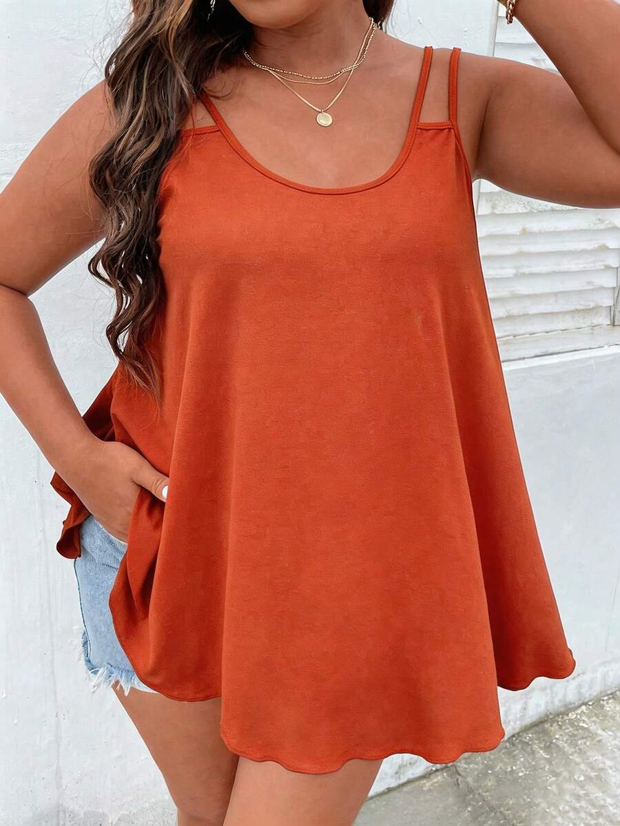 Vionelle Plus Solid Cami Top - Orange - View 1