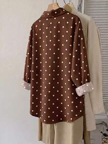 SHEIN LUNE 大尺碼女款波點休閒百搭日常外出襯衫 - 彩色 - 查看 2