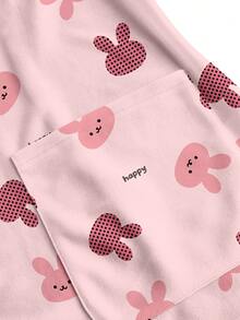 PopScrub Áo scrub đồng phục phong cách tối giản thường ngày màu hồng in họa tiết thỏ vui nhộn - Nhiều màu - Xem 5