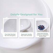 1pc Multifunctional Plastic Rice Washing Bowl, Colander Strainer Basket, Rice/Vegetable/Fruit Drainer, For Holiday Gathering, Housewarming, Dinner Party, Home Kitchen, Dorm Camping, Meal Prep, Wash Rice Veggie Fruit Pasta, Practical Kitchen Gadget - View 10