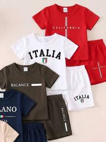 3 Random Piece From 5 Designs Tops Minimalist Business Elegant Handsome Outfit , Summer Outing Choice, Minimalist Letter Print Pattern Red T-Shirt - White - View 6