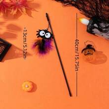 PETSIN 1 PC Halloween Cat Toy Stick With A Fancy Design - Halloween Fake Feather Cat Self-Entertaining Toy - Multicolor - View 11