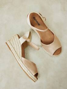 Styleloop Sandalias de plataforma con cuña para mujer - Albaricoque - Ver 6