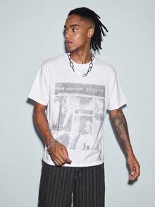 Modcrash Men's Vintage Street Style White T-Shirt With Retro Photo Graphic Print - White - View 6