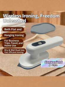 Portable Mini Steam Iron -Handheld  Steamer , Professional Clothing Steam Iron, Rechargeable, Travel-Friendly, Compact Steam Iron | Durable Structure, Garment Steamer - White - View 1