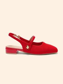 CUCCOO BASICS Women Shoes Women's Fashion Flat Bottom Belt Basic Simple Commuter Mary Jane To Work Women's Flat Bottom Shoes - bright red - View 7