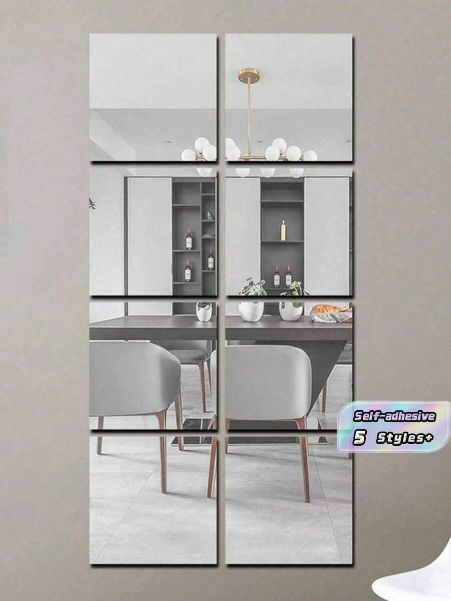 Mirror Wall Stickers, Full Length Mirror For Home, Bedroom, Self-Adhesive Soft Mirror, Acrylic Material, Unbreakable, Best Gift For Birthday, Graduation, Back To School, Room Decor, Study Supplies - multicolor - View 1