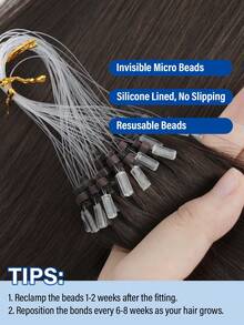 50g 50 Strands Micro Link Tip Hair Extensions 100% Real Human Hair, 16-24 Inch , Invisible Remy Cold Fusion Micro Link Tip Hair Extensions, #2 Dark Brown ,Long Straight Texture, Cold Fusion Installation, Buildable Fullness, Cosplay, Special Events - S2 - View 7