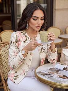 SHEIN Lady Four Seasons Women's Thin Jacket Long Sleeve Elegant Romantic Casual Commuter Business Casual Woman Office For Women Work Women Work For Women Work Pants Work Dresses For Women Office Work Tops Work Work Office Wear Women Office Attire For Women Office Dress Business Casual Women Office Wear Formal Tops For Women Business Professional Women Office Wear Work Wear Women Teacher For Women Teacher Teacher Shirts Teacher In Fall/Winter - Multicolor - View 4