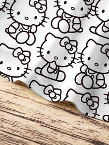 HELLO KITTY AND FRIENDS | SHEIN 女童夏季休閒卡通印花洋裝 - 白色 - 查看 6