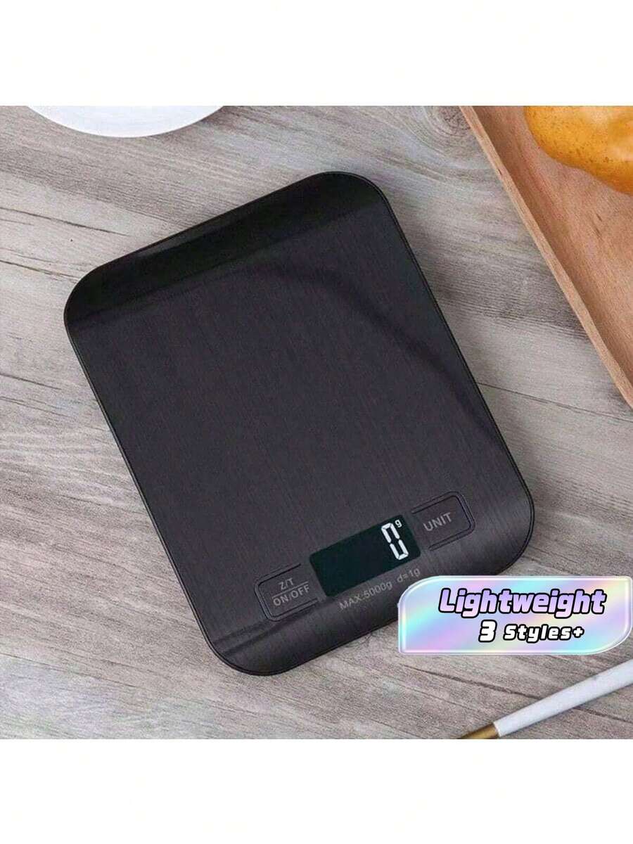 1PC 5kg/11lbs Stainless Steel Digital Kitchen Scale, Food Scale With LCD Display, Multifunction Dietary Scale For Baking, No Battery Included - Multicolor - View 1