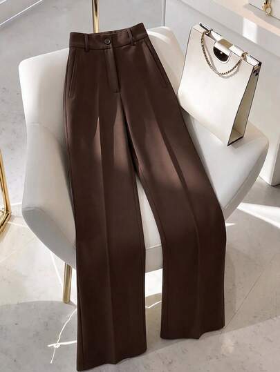 Wovencharm Wovencharm Women Pocket Detailed Long High Waist Elegant Woven Pants