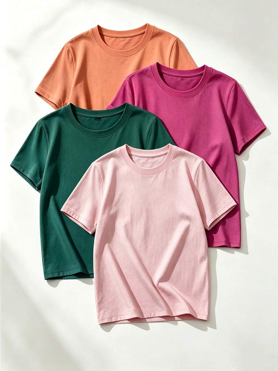 EMERY ROSE 4 piezas Camisetas de talla grande - Multicolor - Ver 1