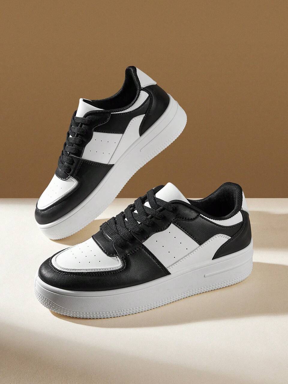 CUCCOO EASI Spring And Autumn Fashion Versatile Thick-Soled Height-Increasing Front Lace-Up Women's Casual Shoes Thick-Soled Little White Shoes