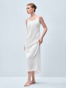 Softvol 2026 Backless Women's Dress Beach Sexy Nightgown Dress Women's White Dress Women's Summer Clothing Women's Wear Summer Casual Spaghetti Strap Dress Women's Homewear Elegant Women's Dress Sun Dress Spaghetti Strap Dress Pleated Skirt Women's Pajamas Y2K Dresses For Women - White - View 4