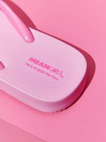 Mean Girls | SHEIN 粉色卡通夾腳拖鞋，EVA輕量材質，護趾設計，透氣快乾，柔軟舒適，適合各種場合 - 藕粉色 - 查看 11