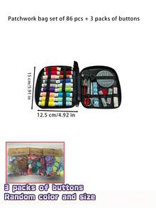 Kit de costura portátil para el hogar, kit de herramientas de costura multifuncional con botones surtidos para combinar, ideal para entusiastas del DIY - Multicolor - Ver 5