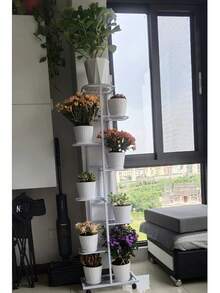 Plant Stand, 3/4/5/6/7/8 Tiers Optional, Multi-Tier Rack, Indoor/Outdoor Plant Display Stand, Suitable For Patio Garden, Living Room, Corner Balcony And Bedroom - White - View 7