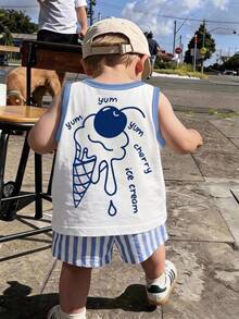 Baby Boy Casual Minimalist Soft Comfortable Outfit Set Suitable For Spring And Summer - Multicolor - View 6