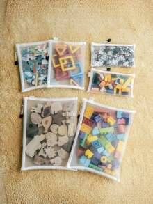 Set Of 12 High-Capacity Mesh Zipper Bags In Three Sizes-Suitable For Office Documents, Transparent Storage, Pencil Cases, Puzzle Storage, And Portable Travel Organization; Also Makes A Great Graduation Gift. - Sets - View 6
