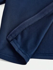 SHEIN Girlism Tween女孩純色拉鍊長袖上衣與喇叭褲休閒日常套裝 - 彩色 - 查看 7