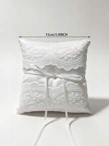 1PC Faux Pearl Bow Ring Bearer Pillow Set Elegant Decorative Cushion For Wedding Ceremony Reception Valentine Day Bridal Shower Engagement Party Home Decor Gift - Beige - View 6