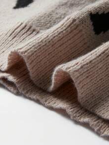 Manfinity CasualKnits 男士字母圖案長袖單排扣針織開襟衫 - 卡其色 - 查看 6