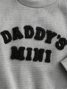Cozy Pixies 嬰兒新生兒可愛套裝字母刺繡 DADDY'S MINI 休閒日常穿搭 秋冬款 - 黑色 - 查看 7