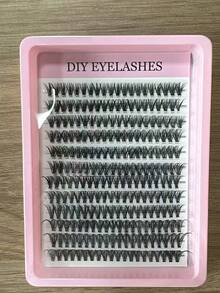 DIY簇裝假睫毛，9-16mm混長單簇捲翹睫毛，可重複使用DIY假睫毛，適合貓眼妝與自然妝容 - D - 查看 6