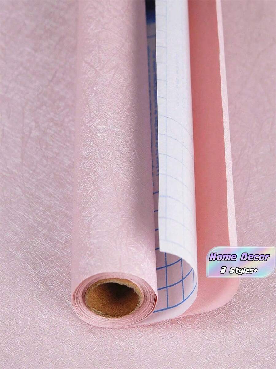 1捲絲綢紋理壁紙接觸紙 自黏可移除PVC壁紙 撕貼式 適用於廚房臥室客廳檯面家具裝飾翻新