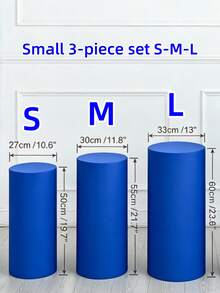 1/3/5件組 藍色彈性伸縮圓柱底座套筒 柱狀支架包覆套 易穿戴，適用派對、婚禮、生日慶祝、居家與節日裝飾，僅含圓柱套，不含支架 - 寶藍色 - 查看 9