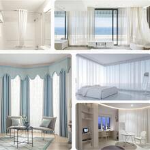 1 Set - Flexible Bendable Ceiling Curtain TrackInstallation Track With Curtain Track System, Room Divider, Curtain Rod, RV Ceiling Curtain Track, White - white - View 12