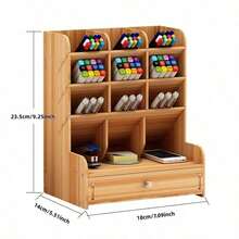 1pc  Desk Organizer, Large-Capacity DIY Pen Holder & Desktop Stationery Storage Rack, Ideal For Organizing Pens And Supplies In Offices, Homes And Schools. - Multicolor - View 17