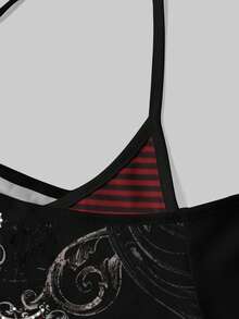 Attitoon 萬聖節哥德風 Y2K 十字架基礎圖案 T-shirt - 彩色 - 查看 6