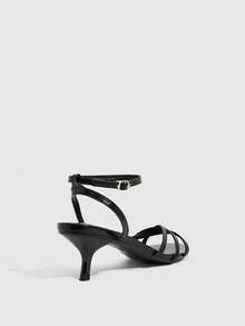 CUCCOO SZL 女款 5.5CM 尖頭黑色小貓跟鞋，易穿脫，性感百搭優雅，適合日常通勤/海灘/派對/約會/宴會 - 靜夜黑色 - 查看 9